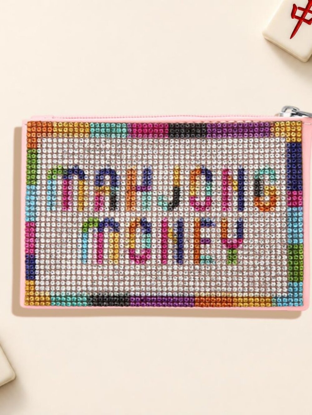 Studded MAHJONG MONEY Mini Pouch Bag